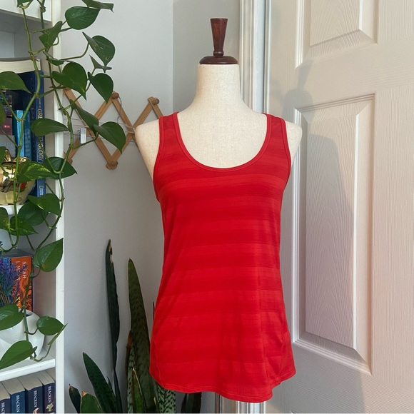 ATHLETA Red Heather Strip Racerback Tank Top - Picture 1 of 8